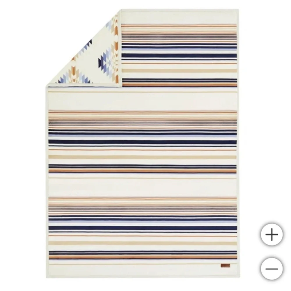 NWT Pendleton Reversible Plush Throw SAVANNA STRIPE - 50” x 70” - Picture 7 of 7